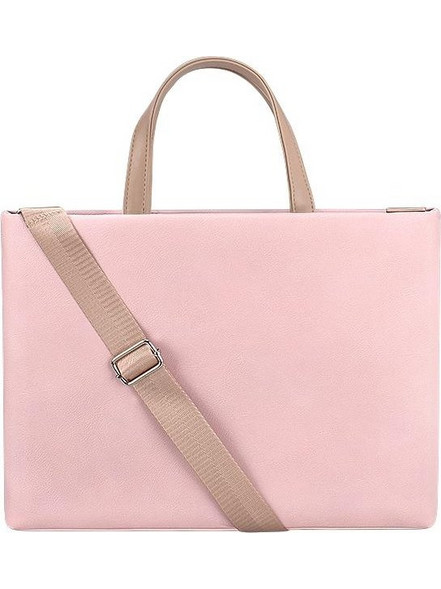 PU Waterproof Laptop Handbag Crossbody Bag for 13.3 inch Laptops(Pink) (OEM)