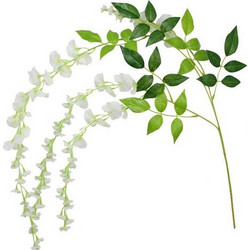 Διακοσμητικά τεχνητά άνθη - Λευκή Βιστέρια (4 τεμ)