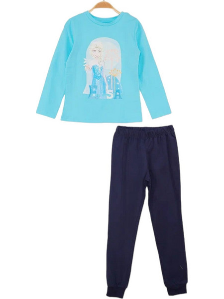 Cimpa Frozen Παιδική Πιτζάμα Βαμβακερή Χειμωνιάτικη Γαλάζια Navy Μπλε FZ231346