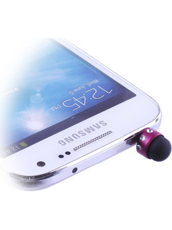 EARPHONE ANTI-DUST JACK PLUG 3.5mm + STYLUS TOUCH PEN PINK VOLTE-TEL