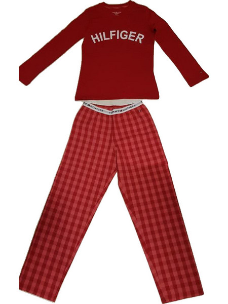 Tommy Hilfiger Παιδική Πιτζάμα Βαμβακερή Χειμωνιάτικη Κόκκινη UG0UB90014-611