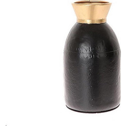 Βάζο μεταλλικό μαύρο με χρυσό rim 22x38,6