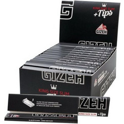 Κουτί με 26 χαρτάκια Gizeh BLACK SLIM EXTRA FINE MAGNET King Size + TIPS 4002604671101