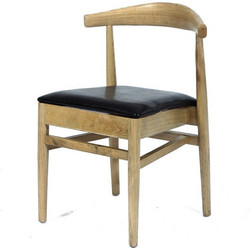 Καρέκλα ξύλινη γκρι πατίνα με κάθισμα τεχνόδερμα - 46cm x 44cm x 77cm