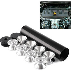 8 PCS 1/2-28 inch Car Fuel Filter Cap Interior Accessories Automobiles Fuel Filters for Napa 4003 WIX 24003 (Black Silver) (OEM)
