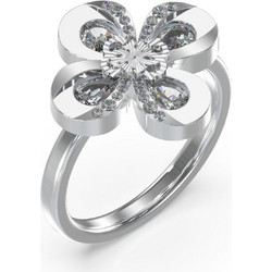 Guess Γυναικείο Δαχτυλίδι Λουλούδι από Ατσάλι Ασημί UBR03061JWRH