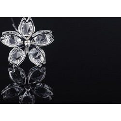 Καρφίτσα διακοσμητική μεταλλική με πέτρες σε σχήμα λουλουδιού (πλάτος 27 mm) - 20 τμχ