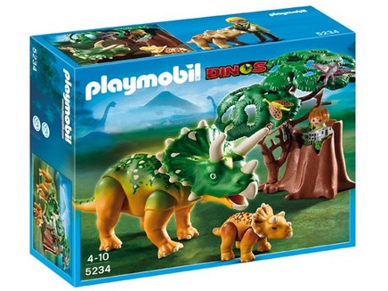 Playmobil Dinos Εξερευνητής & Τρικεράτωψ με το Μωρό του για 4-10 Ετών 5234