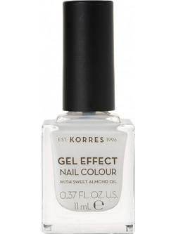Korres Gel Effect 02 Porcelain White Gloss Βερνίκι Νυχιών Μακράς Διαρκείας 11ml