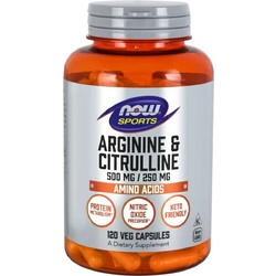 Now Sports Arginine & Citruline 500/250mg 120 Κάψουλες