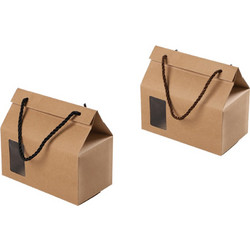 Κουτί - τσαντάκι κραφτ με παράθυρο και κορδόνι 180x100x160 - 20 τμχ