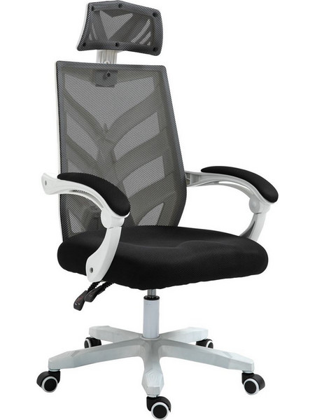 Woodwell BF2985 Καρέκλα Γραφείου Διευθυντική με Προσκέφαλο Στήριξη Μέσης και Ανάκλιση Μαύρη ΕΟ606,1