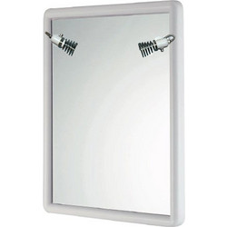 Καθρέπτης Μπάνιου Τετράγωνος 53x63cm με 2 Σποτ Λευκός BEGA PLAST Ελλάδας