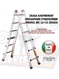 Profal Scallissima Διπλή Σκάλα Αλουμινίου 2x11 Σκαλοπάτια