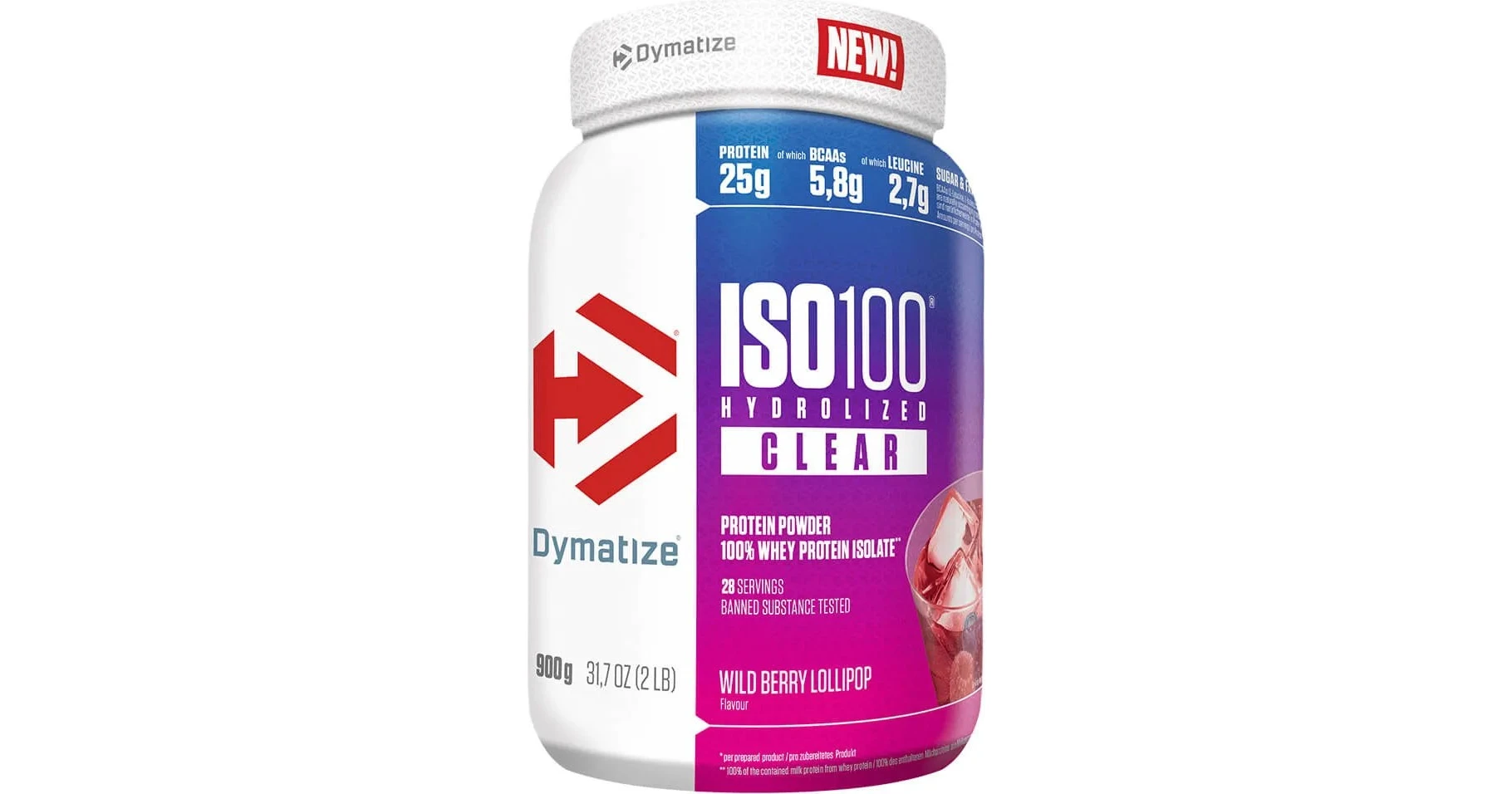 Dymatize ISO100 Hydrolyzed Clear Wild Berry Lollipop 900gr BestPrice Gr