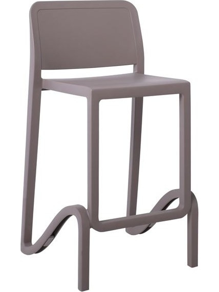 GIANO Σκαμπό BAR με Πλάτη, PP-UV Tortora, Στοιβαζόμενο Ύψος Καθίσματος 65cm (Συσκ.4) 46Χ47Χ90