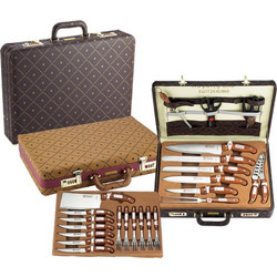 Royalty Line RL-K25LB: 12 Pieces Kitchen Knife Set with Suitcase