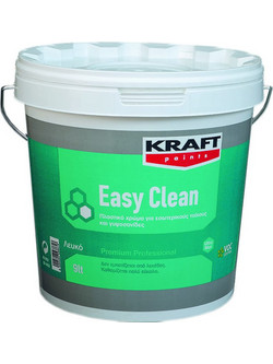 Kraft Paints Easy Clean Χρώμα Εσωτερικού Χώρου Βελουτέ Λευκό 0.75lt