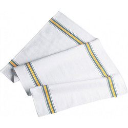 Πετσέτα Λευκή Με Ρίγες Βαμβακερή Torcione Stripe 100 x 50 cm Egochef 7901001A