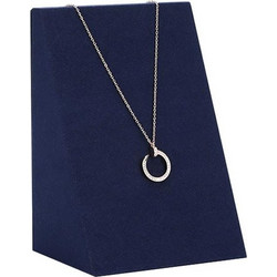 10x7.5x14cm Vertical Necklace Holder Jewelry Display Props Blue Microfiber Window Necklace Earring Ring Stand
