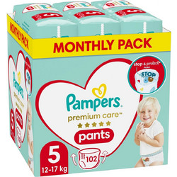 Pampers Premium Care Pants Monthly Pack Πάνες Βρακάκι No5 12-17kg 3x34τμχ
