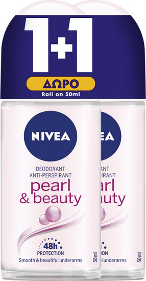 Αποσμητικό Nivea Pearl & Beauty Γυναικείο Αποσμητικό Roll On 48h 2x50ml