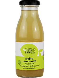 Χειροποίητη λεμονάδα με λάιμ, μέντα & δυόσμο, χωρίς ζάχαρη, Mojito Lemonade Jukeros 250ml