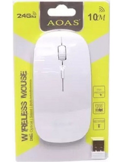 Aoas R-601 Ασύρματο Mini Ποντίκι White