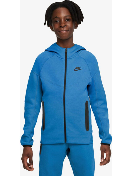 Nike Tech Fleece Παιδική Ζακέτα Φούτερ με Κουκούλα και Φερμουάρ Μπλε FD3285-435