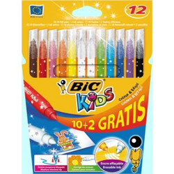BIC Kids Colour & Erase Μαρκαδόροι Ζωγραφικής Σετ 12 Χρώματα