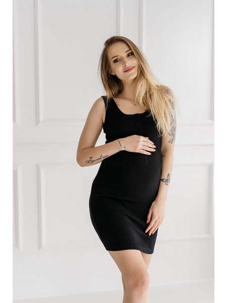 Φόρεμα Εγκυμοσύνης με κουμπιά Black