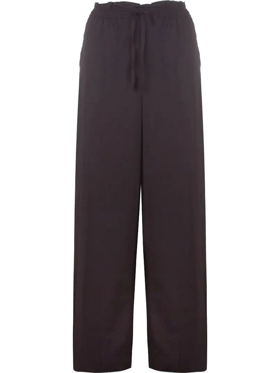 DKNY Ψηλόμεσο Υφασμάτινο Γυναικείο Παντελόνι Loose Εφαρμογή Μαύρο P3DK0S08-BLK