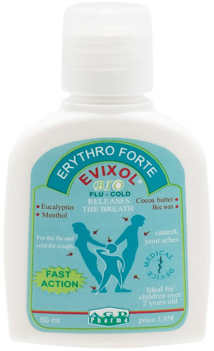 Εισπνοή, Εντριβή Erythro Forte Evixol Bio Flu Cold 100ml