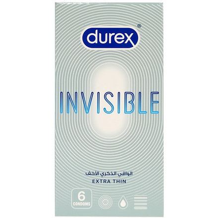 Durex Invisible Extra Thin Προφυλακτικά Λεπτά με Λιπαντικό 6τμχ