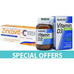 Health Aid Special Offer Zincovit-C 60tabs + Vitamin D3 2000iu 120tabs