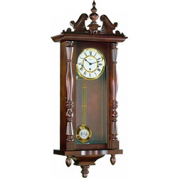Εκκρεμές γερμανικό ρολόι τοίχου μηχανικό Hermle καφέ ξύλο καρυδιάς 70110-030341