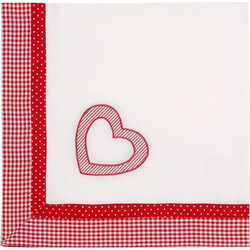 Καρέ λευκό με κόκκινο 90 x 90 εκατ. Red heart
