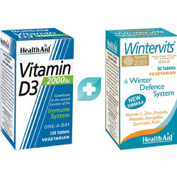 Health Aid Vitamin D3 2000iu 120 Ταμπλέτες + Wintervits 30 Ταμπλέτες