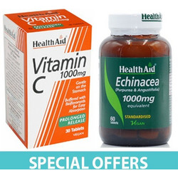 Health Aid Special Offer Vitamin C 1000mg With Bioflavonoids 30tabs + Echinacea 1000mg 60tabs