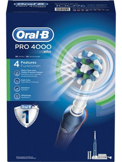 Oral-B Pro 4000 3D Action Ηλεκτρική Οδοντόβουρτσα με Χρονομετρητή & Θήκη Ταξιδίου