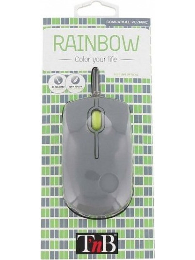 T'nB MRAIN Rainbow Ενσύρματο Mini Ποντίκι Grey