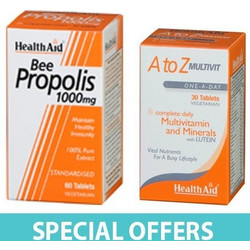 Health Aid Special Offer Bee Propolis 1000mg 60tabs + A to Z Multivit 30tabs
