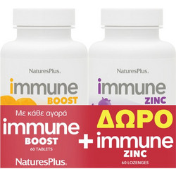Nature's Plus PROMO Immune Boost Πολυβιταμίνη Ενηλίκων για την Ενίσχυση του Ανοσοποιητικού 60 Ταμπλέτες - ΔΩΡΟ Immune Zinc για την Ενίσχυση και την Άμυνα του Ανοσοποιητικού 60 Παστίλιες