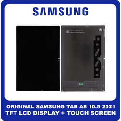 Samsung GH81-21915A Αυθεντική Οθόνη με Μηχανισμό Αφής Black για Galaxy Tab A8