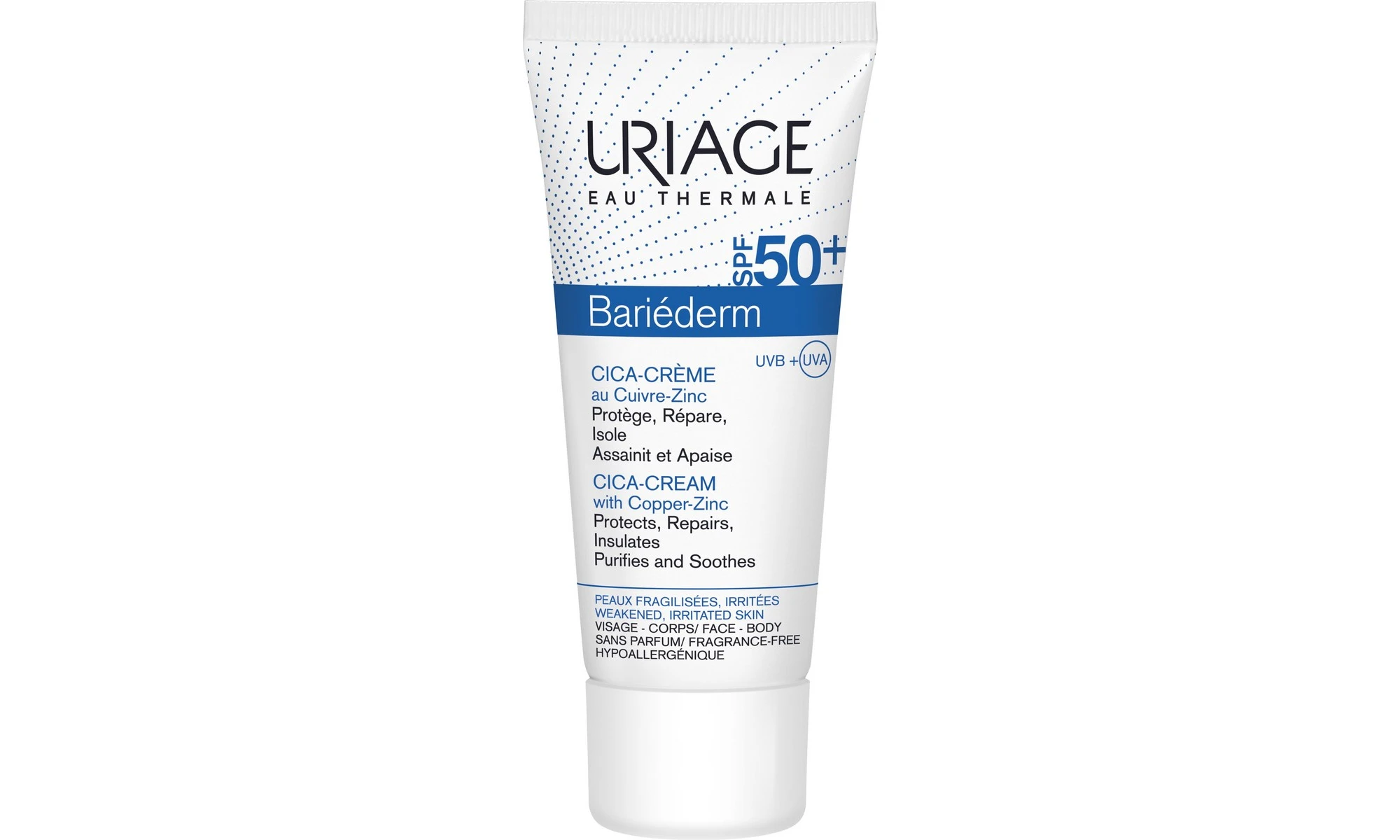 Uriage Bariederm Cica Creme Reparatrice Cu Zn Αντηλιακή Κρέμα Προσώπου