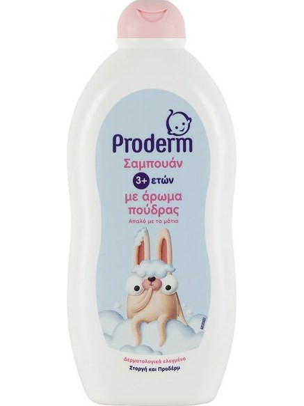 Proderm Kids Σαμπουάν Με Άρωμα Πούδρας 3+ Ετών 500ml