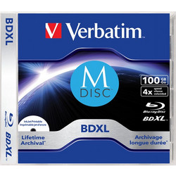 1τεμ. Verbatim M-Disc Lifetime Archival BDXL 100GB 4x Full Face Printable Jewel Case 10mm - 43833