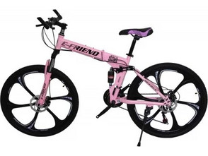 Sport Bike Σπαστό Γυναικείο Mountain Bike 26" με Δισκόφρενα Ροζ