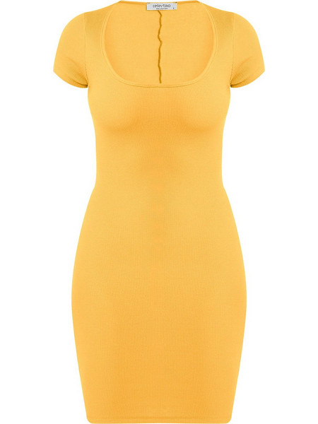 Celestino Mini Καλοκαιρινό Καθημερινό Φόρεμα Κίτρινο SL8868.8001