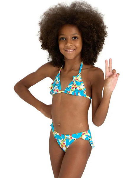 Arena Παιδικό Μαγιό Bikini Set για Κορίτσι Λευκό Γαλάζιο 006203-300